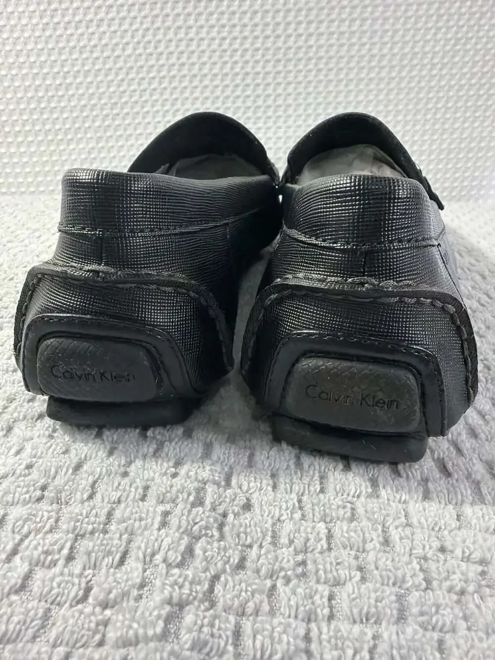 Calvin Klein Magnus Men's Slip-On Loafer in Black Weave Emboss
